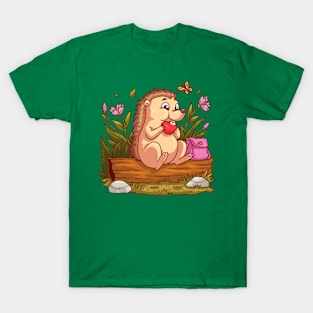 Porcupine Eating Apple T-Shirt